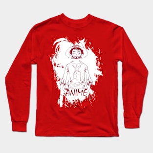 Colourful Cute anime-style mascot sketch design Long Sleeve T-Shirt